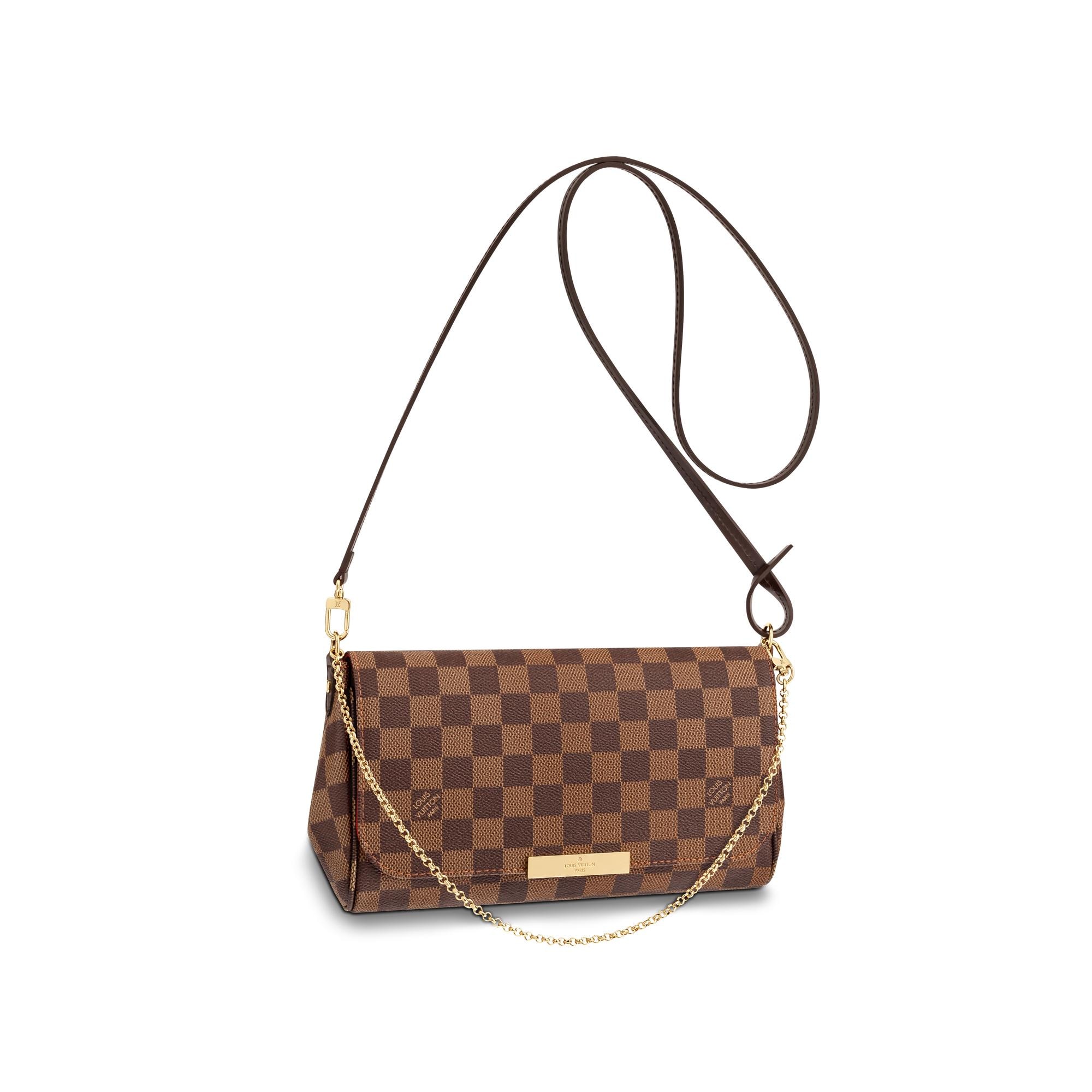 louis vuitton favorite mm damier ebene canvas handbags  N41129_PM2_Front view